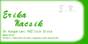 erika macsik business card